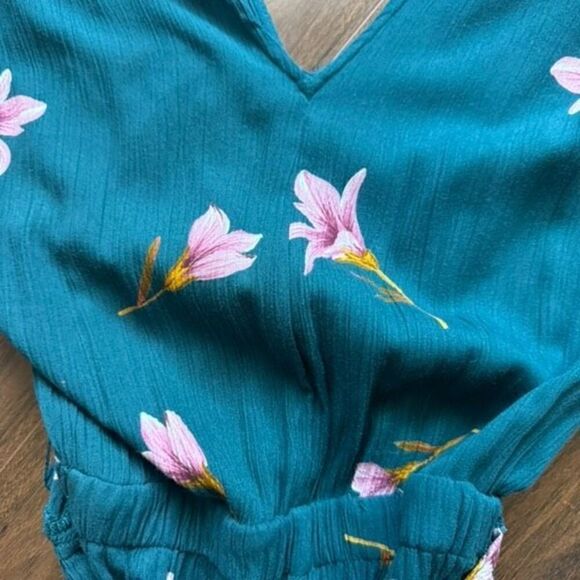 Billabong M Twist back flora green blue romper - Picture 4 of 8